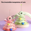 4 Levels Cat Toy Tower Turntable Roller Balls Toys