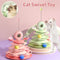 4 Levels Cat Toy Tower Turntable Roller Balls Toys